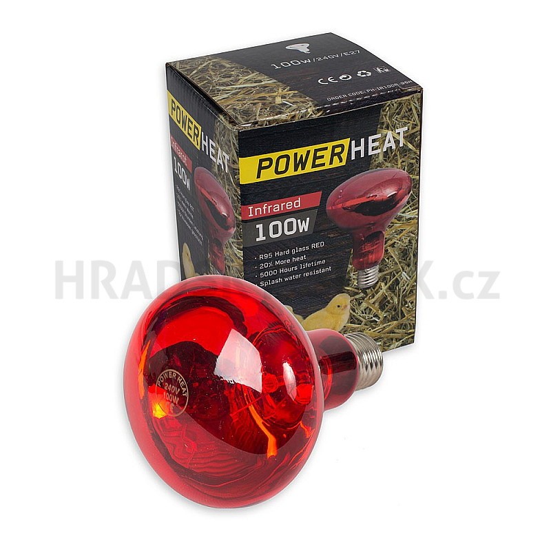 POWERHEAT infrared žárovka PAR 100W červená